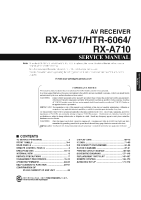 Yamaha RXV-671 - Service Manual